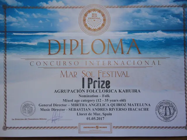 Diploma de primer premio a la Agrupación Folclórica Kahuira